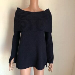 UGG Navy Blue Wool Blend Tonic Pullover Sweater High-Cowl Neck Women’s Size XS